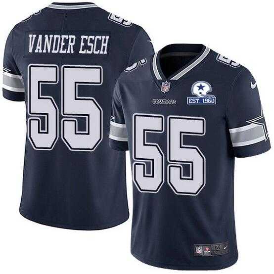 Nike Cowboys 55 Leighton Vander Esc Navy With Est 1960 Patch Vapor Untouchable Limited Jersey,We sell and wholesale Nike Cowboys 55 Leighton Vander Esc Navy With Est 1960 Patch Vapor Untouchable Limited Jersey on line form chian!